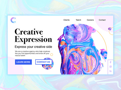 Creative Talent Web Concept colorful concept creative creative design dailyuichallange design illustration paint recruiting website ui