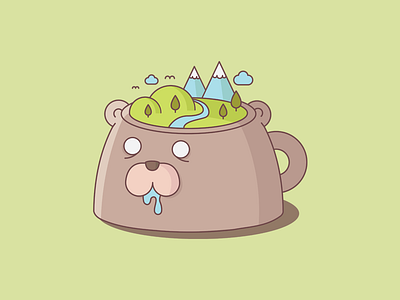 Cup O' Nature bear cup illustration nature