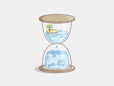 Slow Down glass hourglass illustration time water