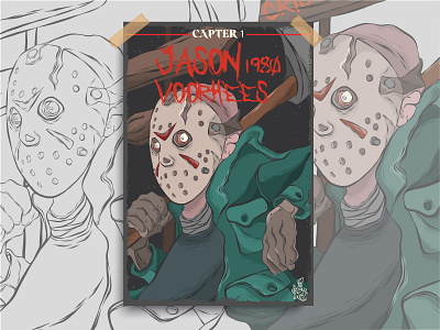 Jason Voorhees adobefresco art behance characterdesign crystallake digitalart draw fiday fridaythe13 halloween horror horrormovie illustration jasonvoorhees movie october poster spooky th trickortreak