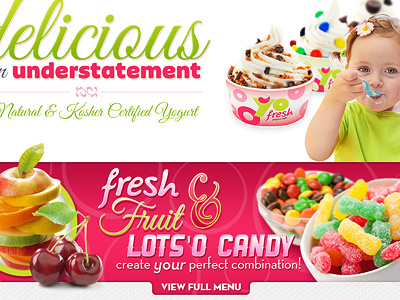 Yogurt Website Elements bright food restaraunt web design yogurt