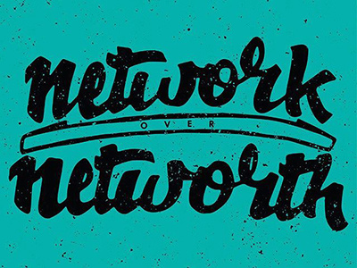 Network Illustration art hand lettering vector