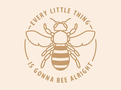 Bee Alright bee circle designforhope illustration monoline