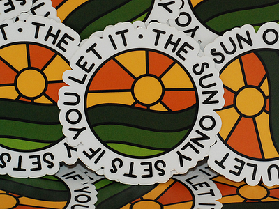 Sunset Sticker monoline sticker sticker design sunset