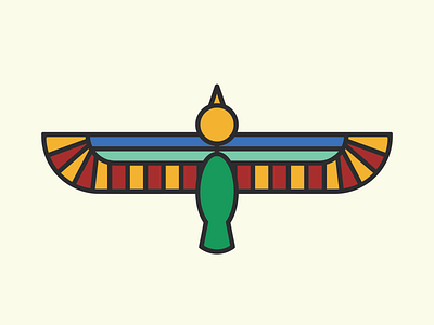 Horus Monoline Illustration, Traditional Palette