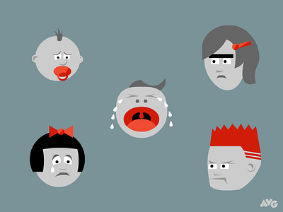 Angry Kids angry faces game characters kids sad