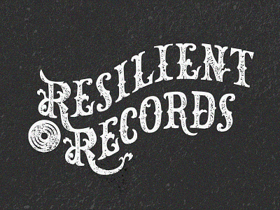 Resilient Records black and white label logo record resilient
