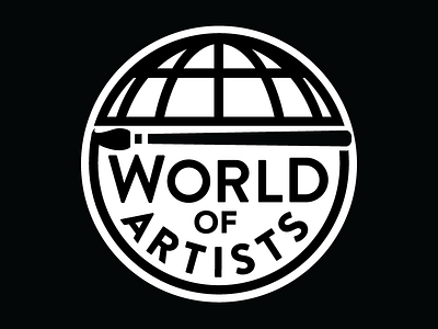World Of Artists - unused logo concept artists concept illustrator logo thick lines vector world