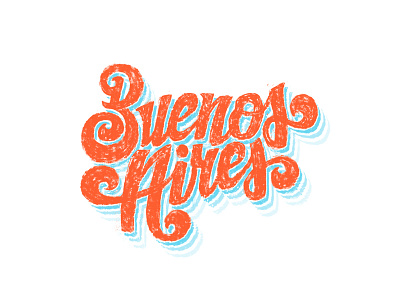 Buenos argentina blue buenos aires hand lettering lettering luscious curves red script sexy