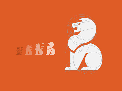 Sejant Lion Logo branding icon identity illustration lion logo red sejant vector white