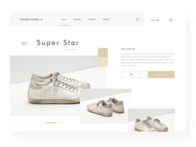 Golden Goose Super Star website design 2019 clean concept design ggss shoes sneaker ui ux web