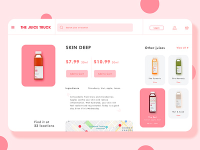 The Juice Truck Redesign 2019 branding clean design fun illustration juice redesign truck ui ux vector