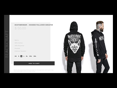 DailyUI - BlackCraft Cult E-Commerce Shop black daily ui design dribbble ecommerce fashion minimal product product page shop ui ux web white