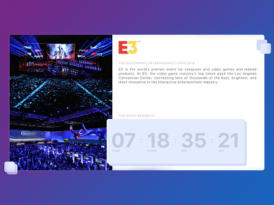 DailyUI - E3 Countdown Page countdown daily ui design dribbble e3 gradient minimal ui ux web