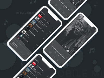 DailyUI - Mobile Music App app black daily ui design dribbble minimal music music app music player ui ux