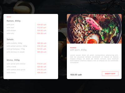 Daily UI - Menu Pricing