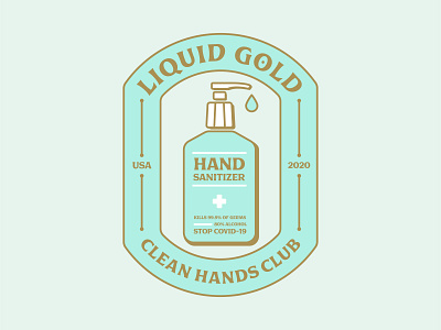 Liquid Gold badge covid 19 hand sanitizer liquid gold stayhome