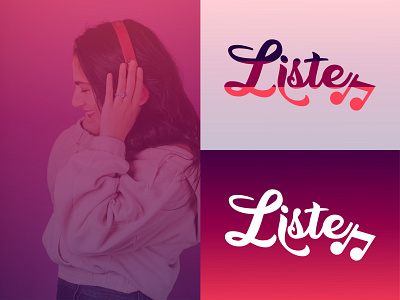 Listen Music App application design illustration logo music