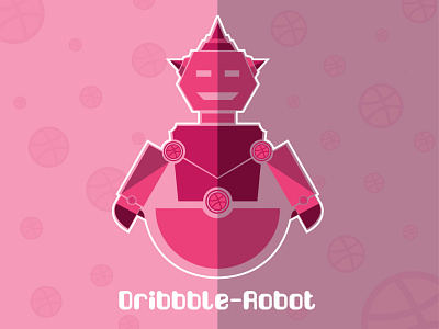 Weekly warm-up : Dribbble-Robot illustration illustrator robot weekly warm up