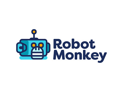 Robot Monkey Logo brand branding illustration kaiju logo monkey roboto vector