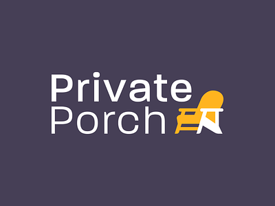 Private Porch Logo adirondacks branding chair design icon logo typography vacation vacation rental vector