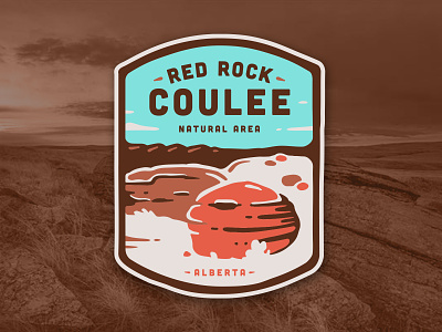 Red Rock Coulee Badge badge coulee illustration parks patch red rocks