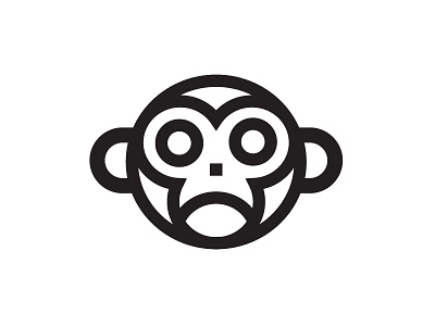 Not So Cheeky Monkey icon lines logo monkey roundimals sad thick worksonpaper