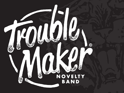 Trouble Maker V2.0 badge band distressed rock script tiger