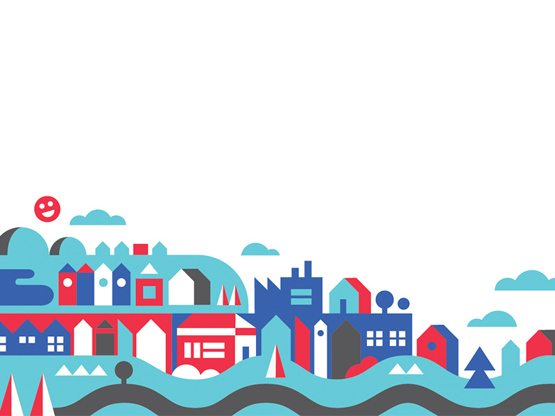 Airdrie Illustration No. 1 cityscape hills trees buildings worksonpaper illustration vector city