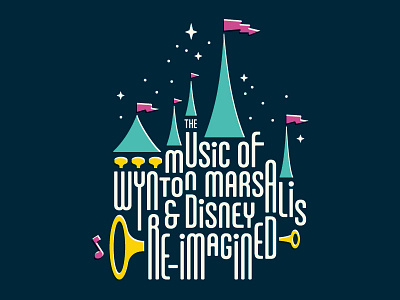 Calgary Jazz Orchestra Poster (Marsalis/Disney) castle cinderella disney glitter horn jazz marsalis pixie dust toot trumpet