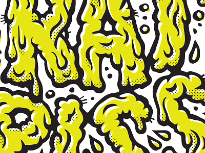 Keep it Grimy, keep it Slimy custom halftone hand lettering piss punk rat skateboard slime