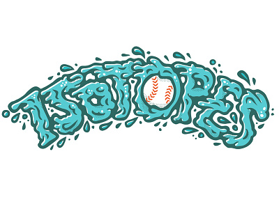 Isotopes Spitball Fan Art baseball hand isotopes lettering punk slime spit spitball