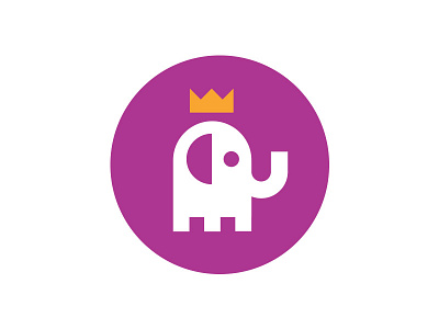 Elephant Icon crown cute elephant geometry icon purple