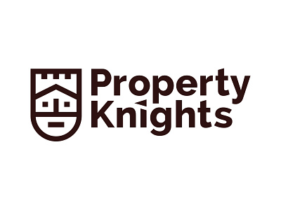 Property Knights Logo beard castle house king knight lines logo thick