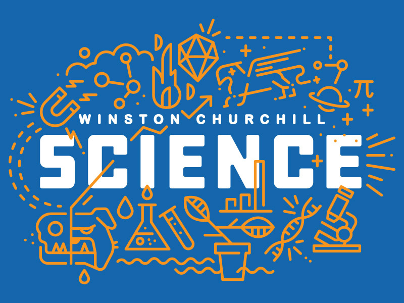 WCHS Official Science Dept. Tee magnet microscope high school winston churchill griffin bulldog physics chemistry biology science