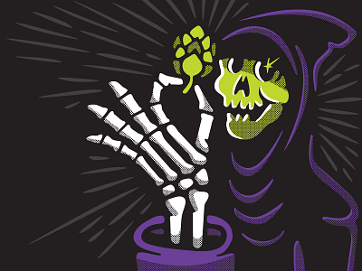 New Level Reaper beer brewing hops purple reaper skeleton skull