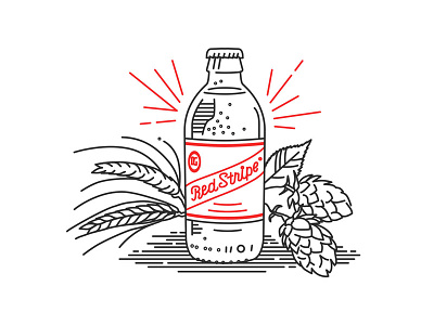 Red Stripe Illustrations barley beer heineken hops jamaica red stripe smirnoff stubby