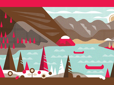 Lake Louise 2 Ways (2 of 2) illustration lake louise landscape mountain