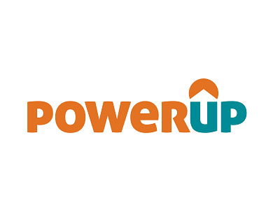 PowerUp Solar arrow house logo panel solar sun wordmark