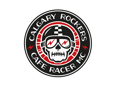 Revised Rockers bike club cafe racers calgary lightning motorcycle skull spade yyc