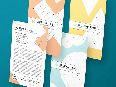 Monogram Coffee Cards cards coffee coffee shop geometric info cards pastels