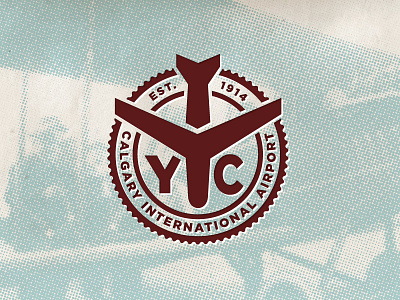 YYC Dribbble Challenge V2 airplane airport calgary crest iheartyyc seal yyc