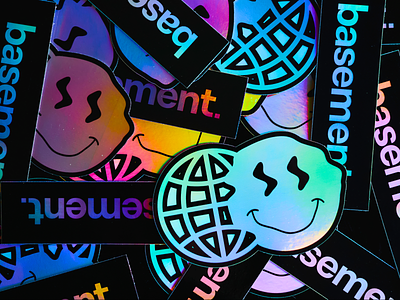 Holo Stickers basement brand branding design identity logo sticker mule stickermule stickers visual design