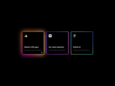 Gradient cards.