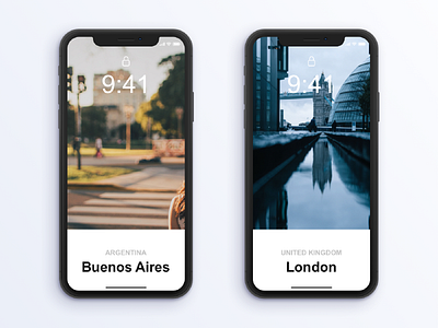 Cities - Buenos Aires & London mobile apple cities city design graphic design iphone iphone x project sketch ui visual