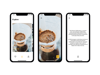 Coffee exploration app/ui app apple argentina chemex coffee design ios iphone iphone x minimal minimalist ui ux visual