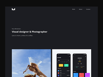 Personal website 2019 - Darkmode branding code coding dark darkmode design designer designing develop developer development logo minimal portfolio ui ux visual web web design website