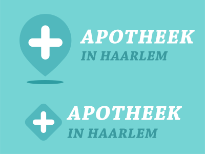 Logo Apotheek in Haarlem flat geo haarlem location logo medical pharma pharmacy pin