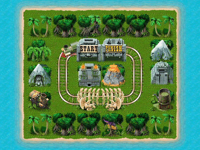 Rail Maze 2 jungle add-on animation game assets game design illustration puzzle tiles
