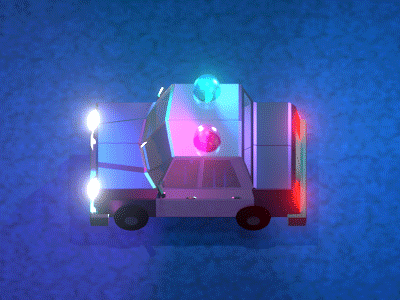 Police car animation game game design illustration puzzle tile